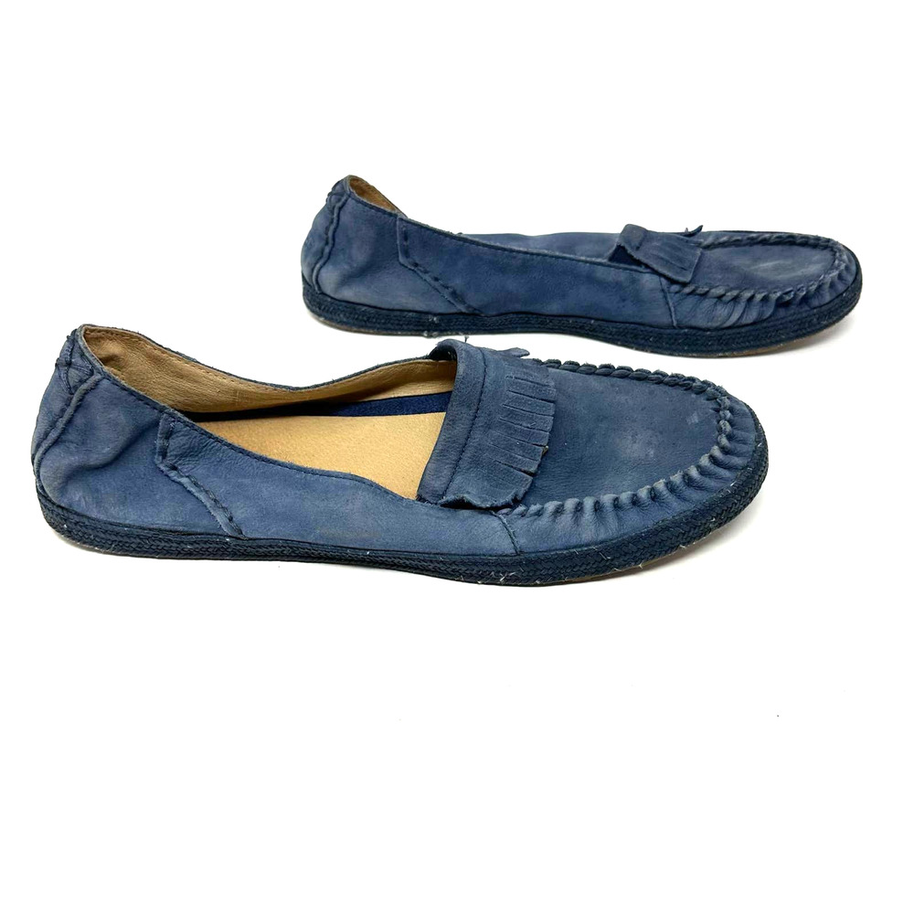 Ugg Australia size 10 blue leather flats moccasins loafers 1003224 F3013E - Picture 3 of 8